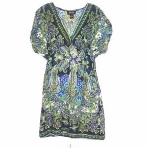Myth Paisley Printed Short Sleeve Dress Sz S
